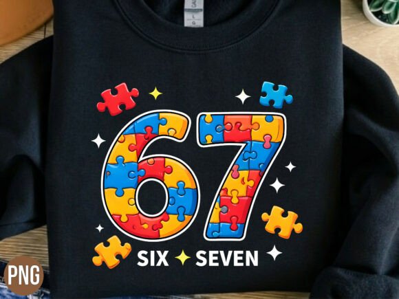Autism Number 67 Puzzle Piece PNG: A Versatile Digital Asset for Creative Projects