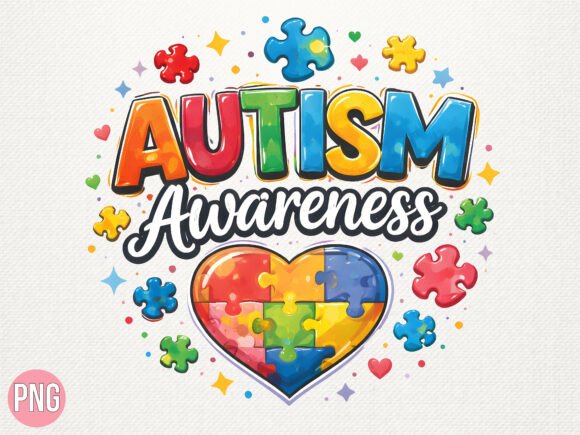 Colorful Autism Awareness Heart PNG Guide