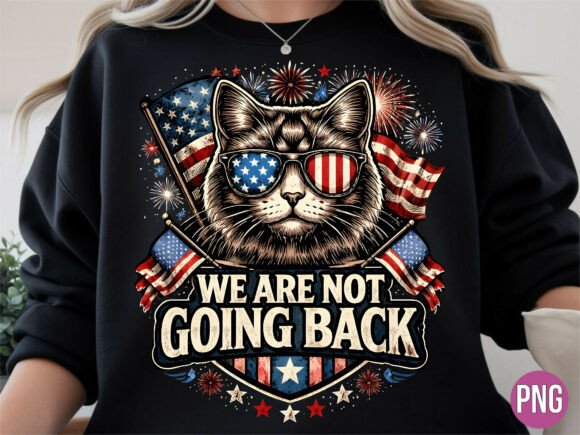 Evaluating the Patriotic Cat Not Going Back Flag PNG for Creative Projects
