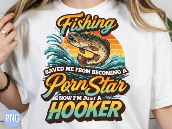 Fishing Saved Me Funny Hooker Shirt PNG: A Creative Asset for Modern Designers