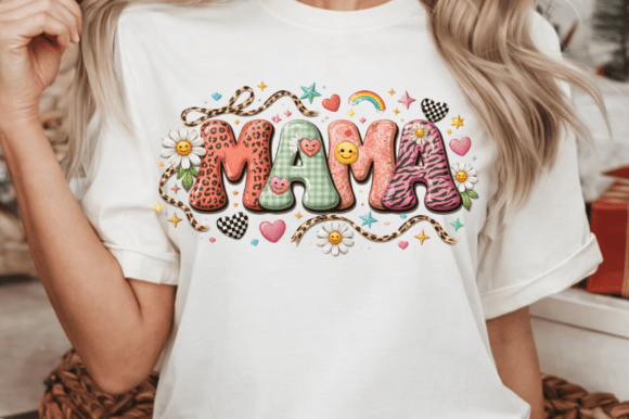 Hand Painted Mama PNG for Custom Apparel