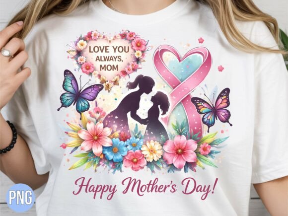 Happy Mothers Day Floral Heart Shirt PNG