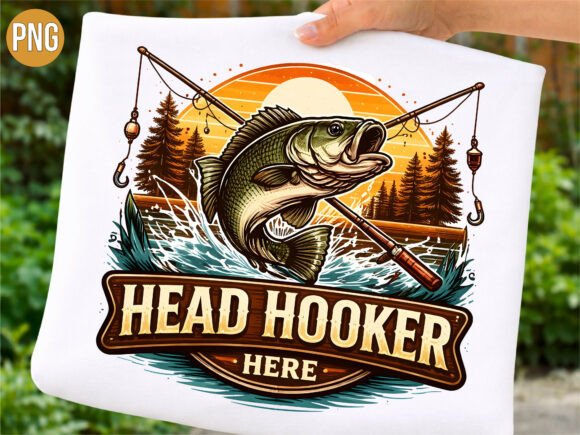 Head Hooker Here Bass Fishing Shirt PNG: Elevating Your Creative Projects with High-Quality Digital Design