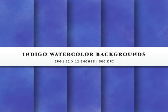 Indigo Watercolor Backgrounds for Design