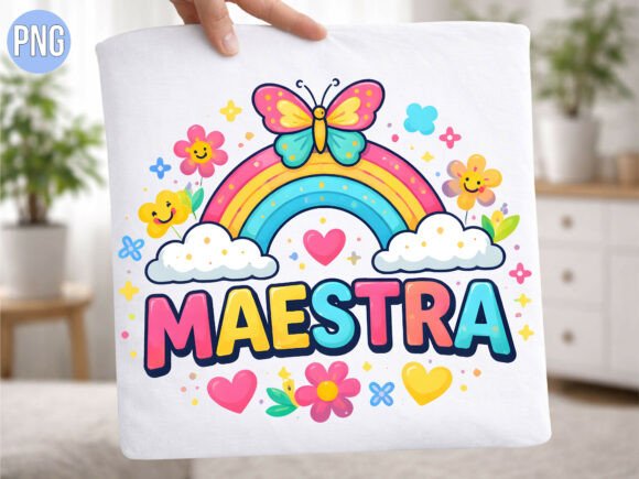 Maestra Rainbow Butterfly Spanish PNG Guide