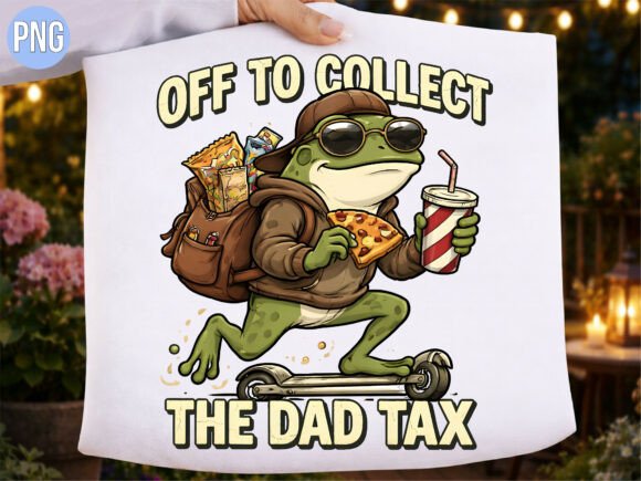 Off to Collect the Dad Tax Frog PNG