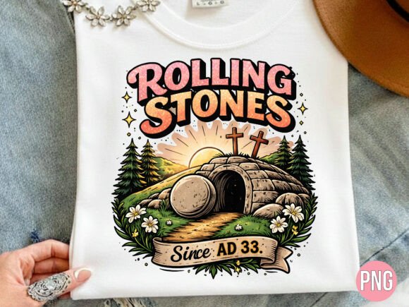 Rolling Stones Easter Cross Shirt: Evaluating a High-Quality Digital Design for Creative Projects