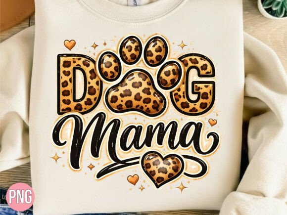 Strategic Branding with the Glitter Leopard Dog Mama Mom T-shirt PNG