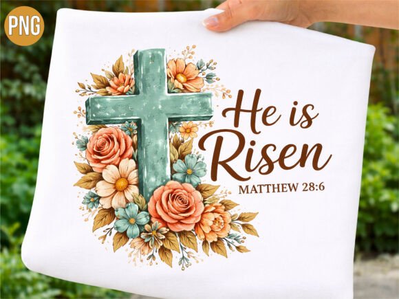 Strategic Branding with the He is Risen Floral Cross Christian Shirt Design