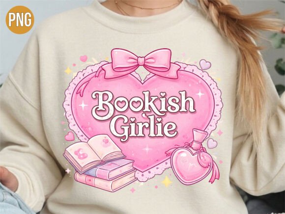 Unlocking Creativity with the Bookish Girlie Pink Heart Bow Shirt PNG