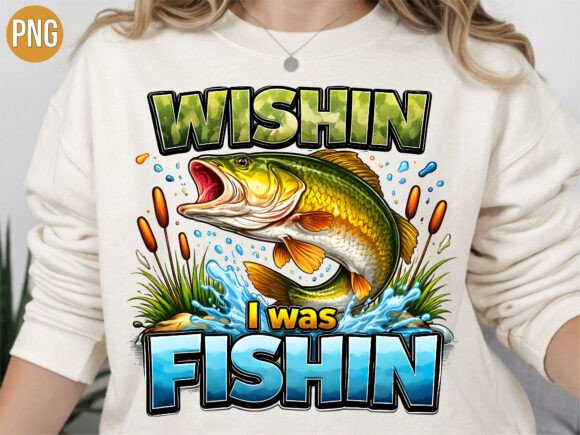 Unlocking Creativity with the Wishin I Was Fishin Bass Fishing PNG