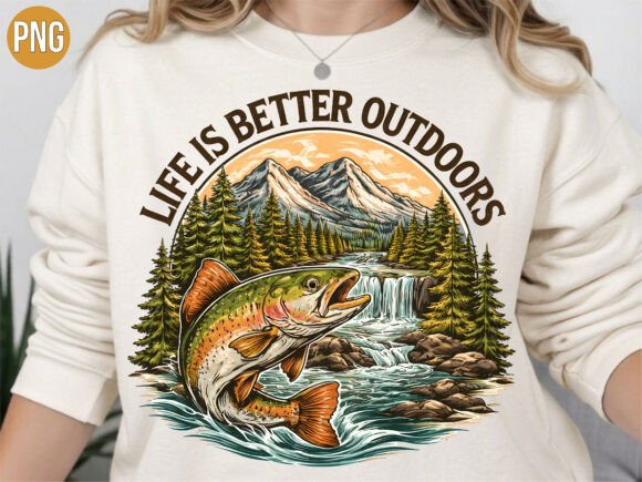 Why Your Print-on-Demand Projects Need the Life is Better Outdoors Fish Fishing PNG